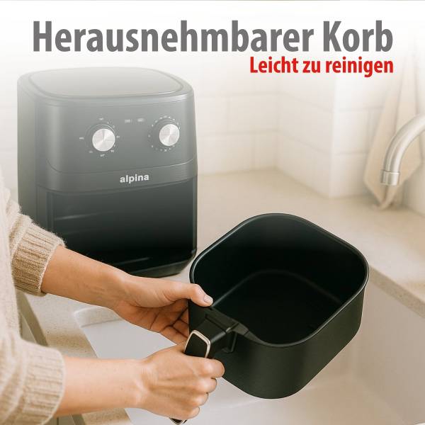 Heißluftfritteuse MEALHE2230027 Schwarz - Kunststoff - 29 x 34 x 39 cm