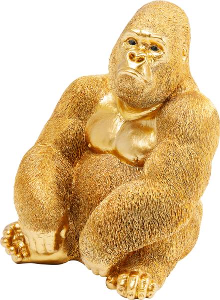 Deko Figur Monkey Gorilla Side Gold - Polyresin - 30 x 39 x 28 cm