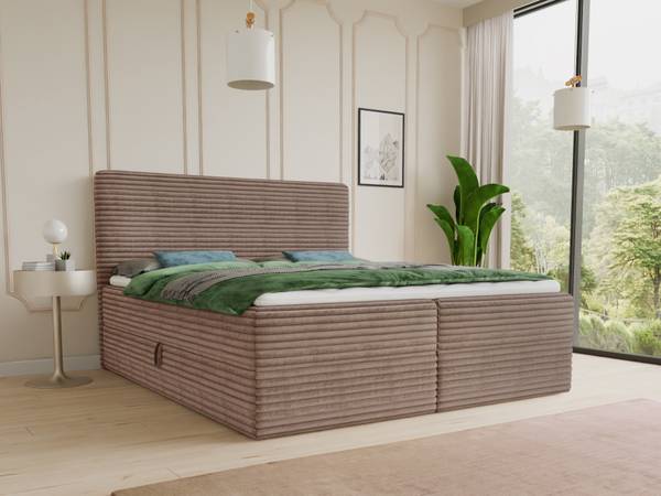 Boxspringbett Mollo Braun - Liegefläche Breite: 140 cm
