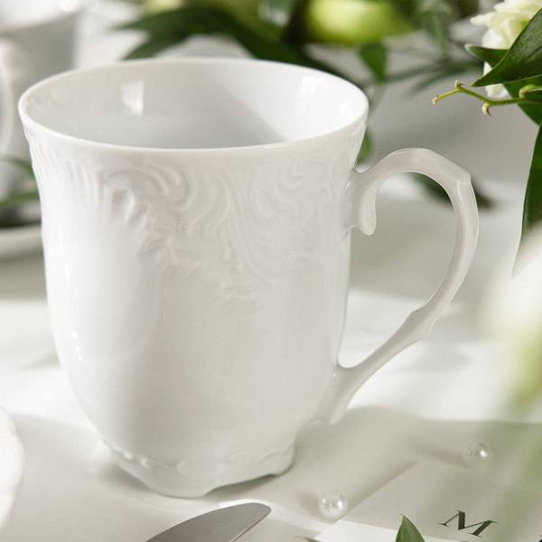 Tassen ROCOCO MARIA 6-tlg Weiß - Porzellan - 11 x 11 x 11 cm