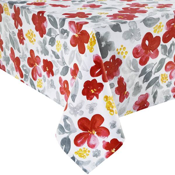 Tischdecke 207767 Grau - Rot - Tiefe: 170 cm