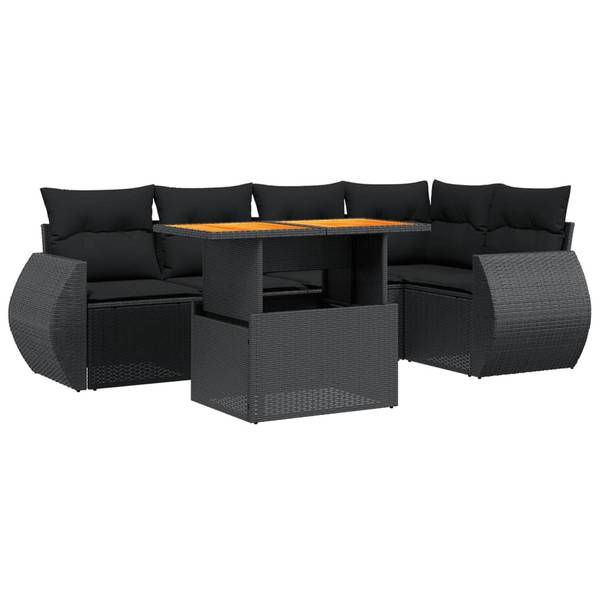Garten-Lounge-Set 3037146-1 (6-teilig) Schwarz