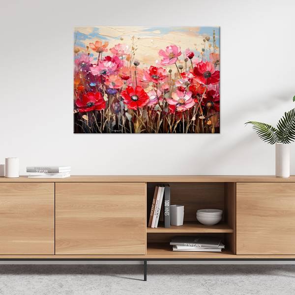 Canvas schilderij Bloemen 100 x 70 cm