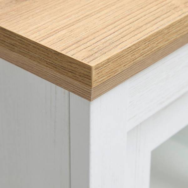 Vitrine KORSIKA Braun - Weiß - Holzwerkstoff - 59 x 195 x 43 cm