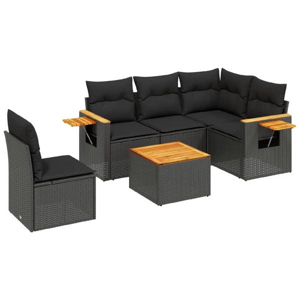 Garten-Lounge-Set 3034928-2 (6-teilig) Schwarz