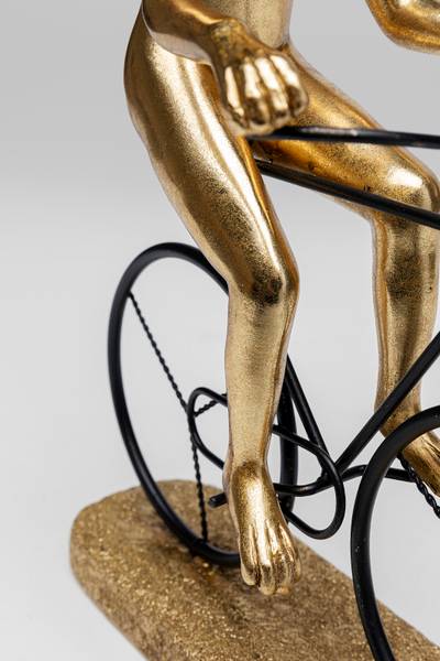 Deko Objekt Cyclist Rabbit Gold - Stahl - Polyresin - 29 x 39 x 14 cm
