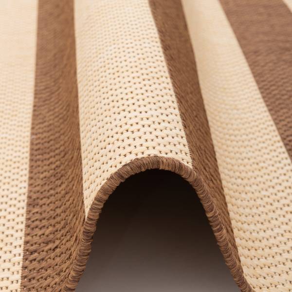 In & Outdoor Teppich  Valencia Streifen Beige - Textil - 140 x 1 x 200 cm