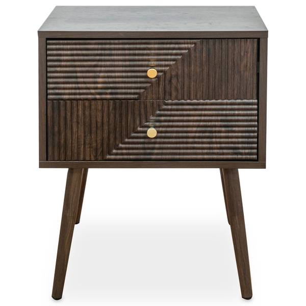 Table de chevet LIVIA Marron - Bois manufacturé - 45 x 60 x 39 cm