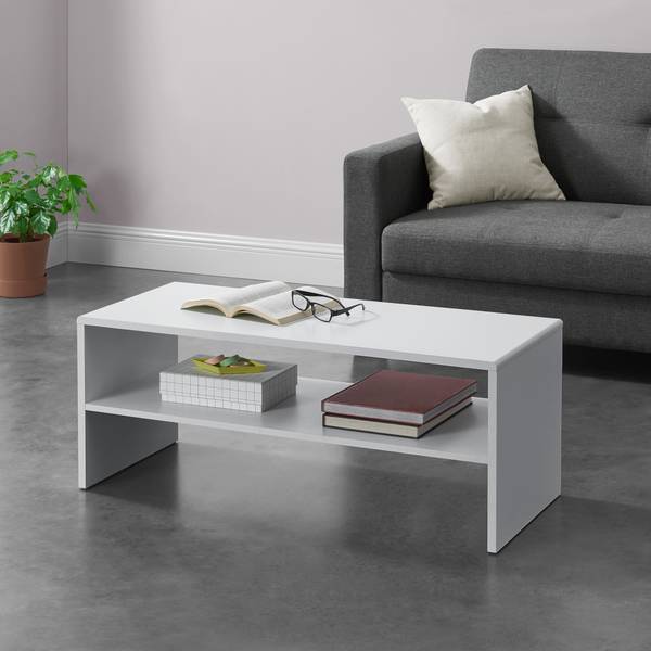 Couchtisch Trier Weiß - Holzwerkstoff - 40 x 40 x 100 cm
