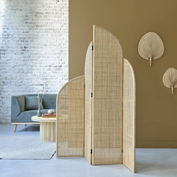 Raumteiler JANE Beige - Rattan - 120 x 170 x 30 cm