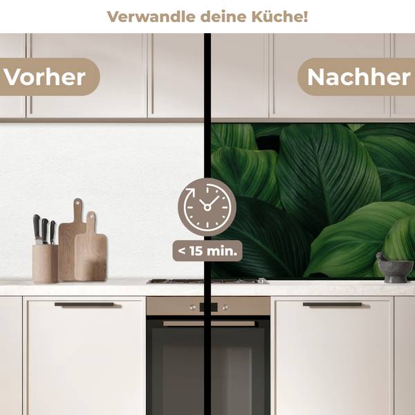 KÜCHENRÜCKWAND Blätter 250 x 60 cm
