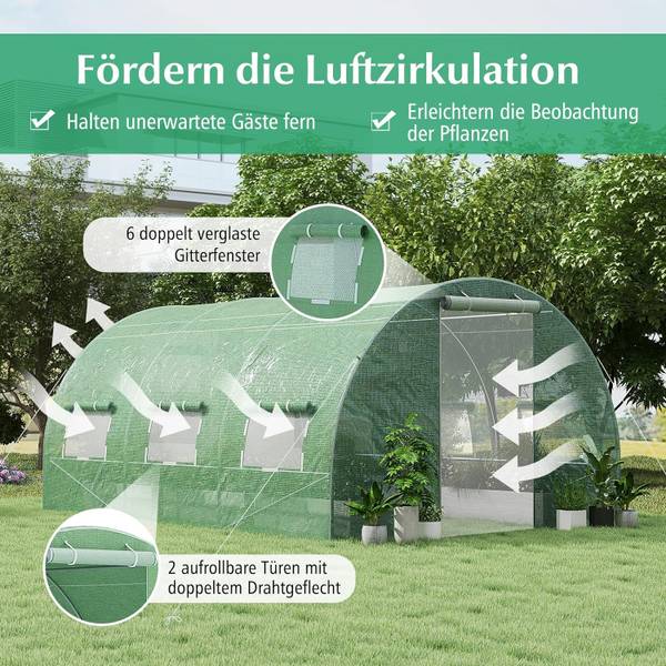 Gewächshaus SF6432SZDE Grün - Textil - 300 x 200 x 400 cm