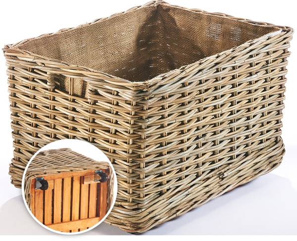 Kaminholzkorb FIREWOOD222 Grau - Rattan - 49 x 42 x 64 cm