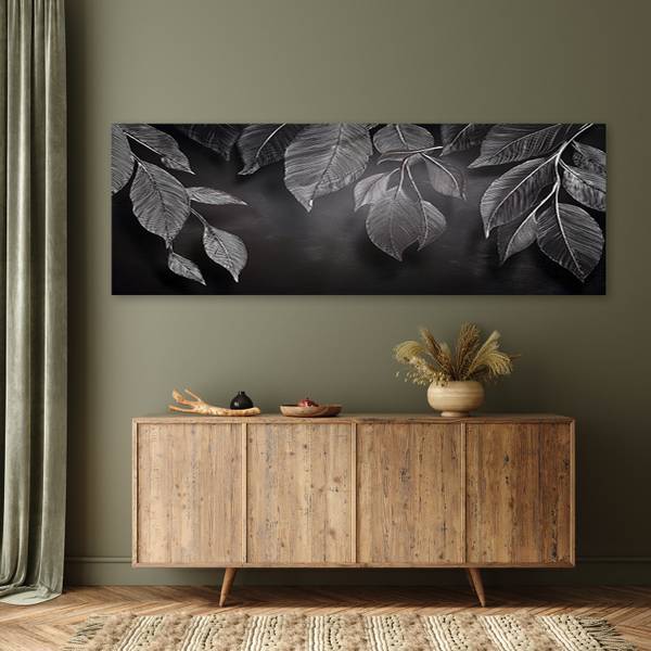 Wandbild minimalismus blätter pflanzen 150 x 50 cm