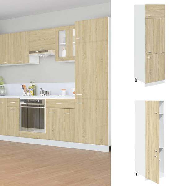 Kühlumbauschrank XT5602 Braun - Holzwerkstoff - 57 x 207 x 60 cm