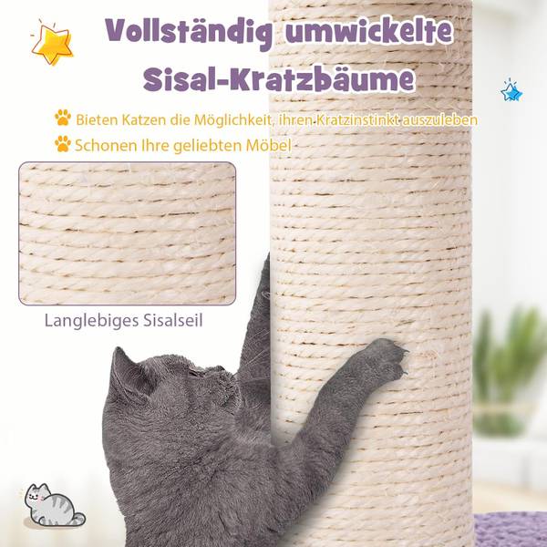 Katzenturm BH32350BGDE Violett - Holzwerkstoff - 49 x 158 x 59 cm