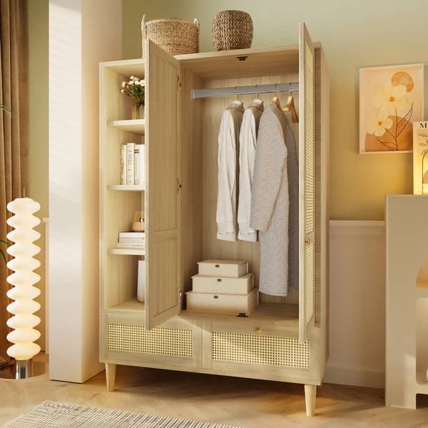 Kleiderschrank NaturWoody Ⅴ Braun - Holzwerkstoff - 50 x 180 x 120 cm