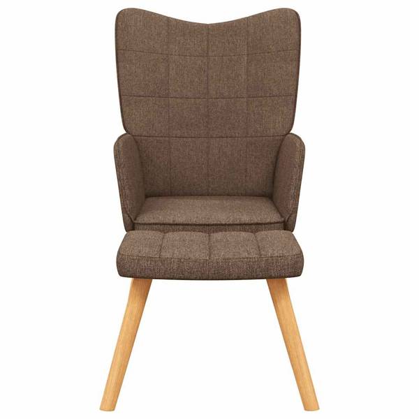 Chaise avec tabouret 3010030 Marron - Polyester - 69 x 96 x 62 cm