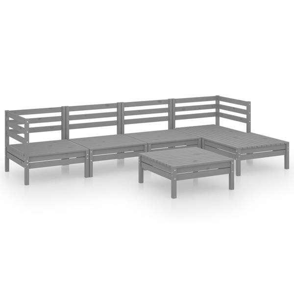 Mobilier de jardin  3010511 (lot de 6) Gris - Pin - 64 x 29 x 64 cm