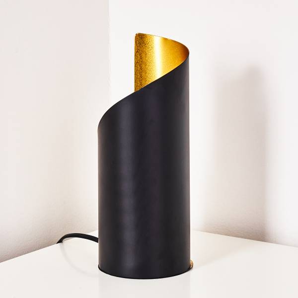 Tischleuchte Barberino Schwarz - Gold - Metall - 12 x 24 x 12 cm