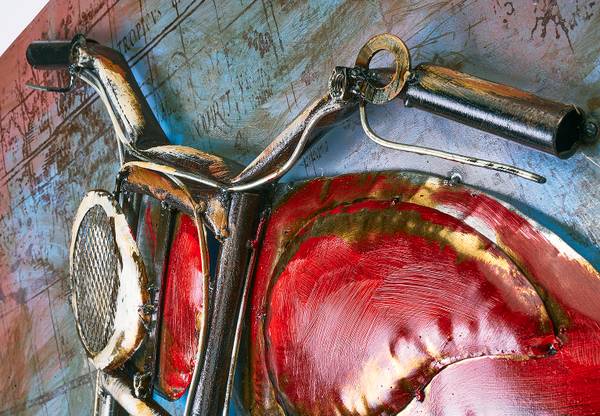 Metallbild WALLBIKE3D Rot - Metall - 72 x 4 x 108 cm