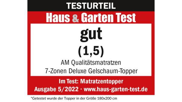 Gelschaum Topper 7 ZONEN DELUXE 100 x 200 cm