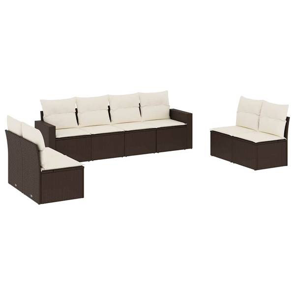 Garten-Lounge-Set 3034309-1 8-teilig Braun - Creme