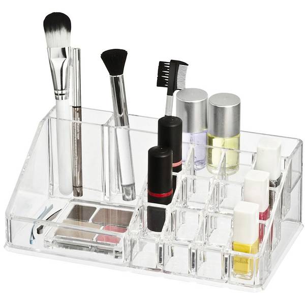 Kosmetik Organizer Femme, mit 16 Fächern Kunststoff - 13 x 22 x 6 cm