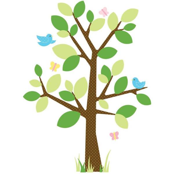 Stickers ARBRE GRAPHIQUE Vert - Vinyle - 46 x 102 x 102 cm
