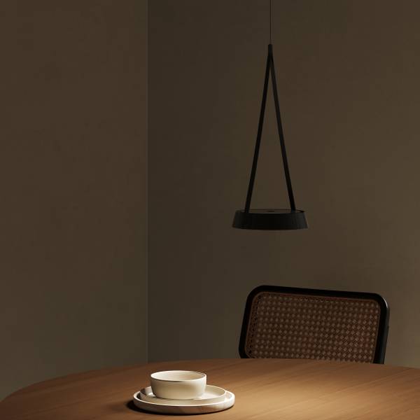 Akku-Pendelleuchte Mahina Hochglanz Schwarz