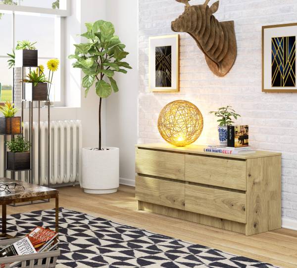 Ladekast K120 lichte eikenhouten look