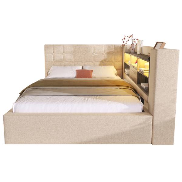 Polsterbett GLOWLEINⅡ Beige - 200 x 140 cm - 158 x 213 cm