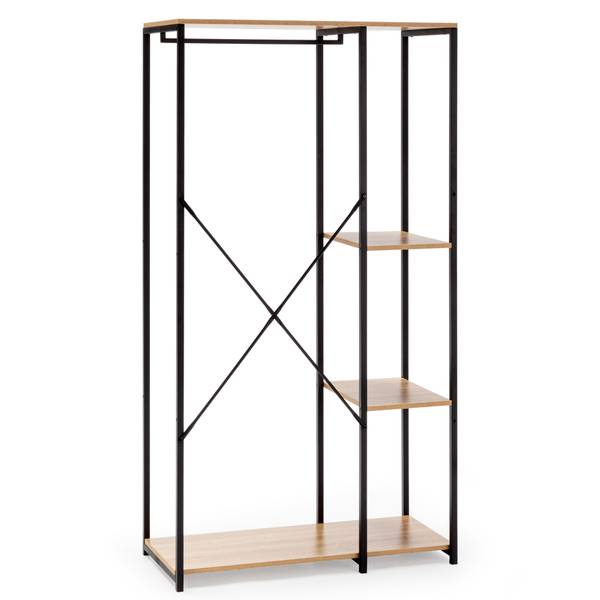 Garderobenständer Lola 3 Ablagen Braun - Holzwerkstoff - 90 x 167 x 41 cm