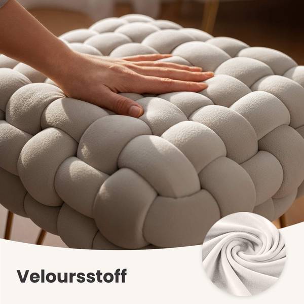 Polsterhocker DOTTY Beige - Creme