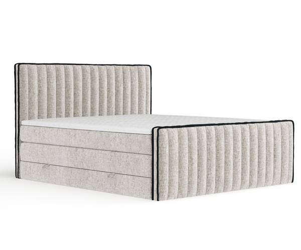 Boxspringbed Nocturne beige - Ligoppervlak breedte: 180 cm