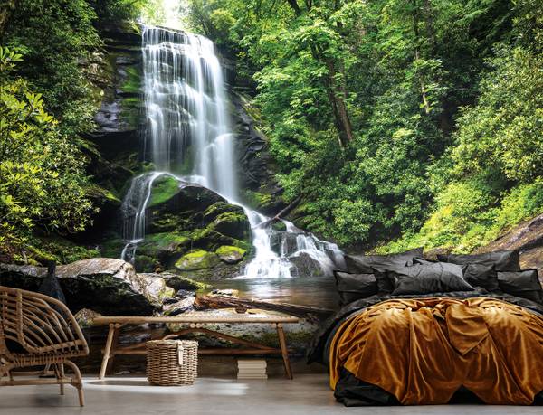 Vlies Fototapete Wasserfall Landschaft 368 x 254 cm