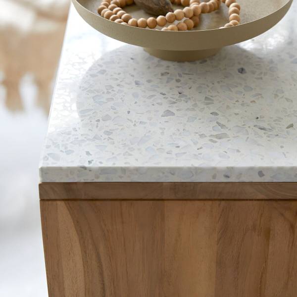 Console Miho wit - teakhout - 120 x 112 x 40 cm