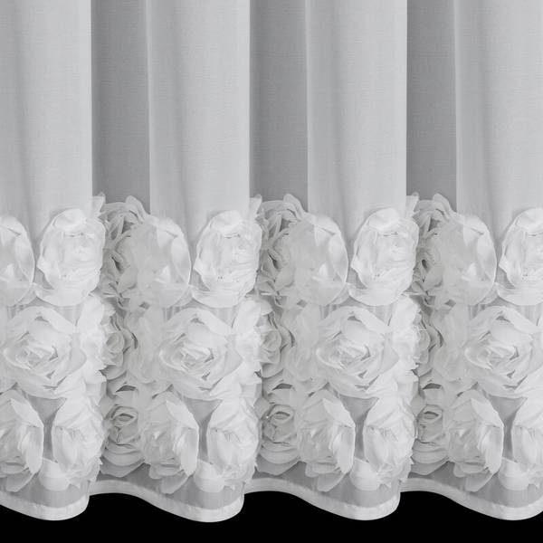 Vorhang ROSES Weiß - Textil - 300 x 1 x 120 cm