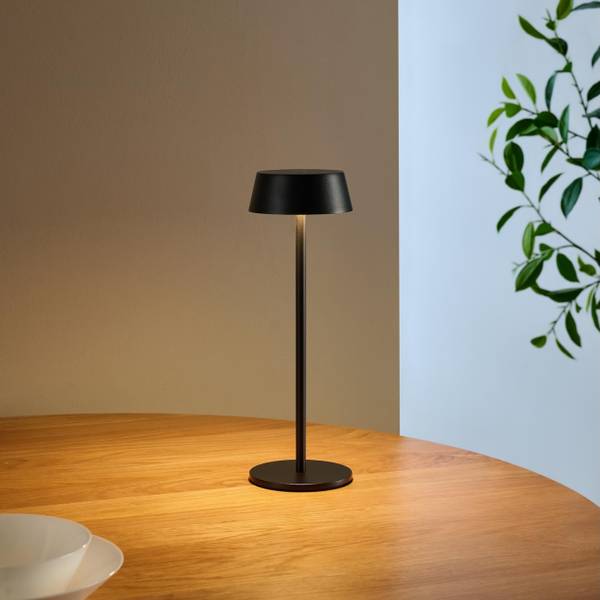 Tischleuchte Vanyel Schwarz - Metall - 10 x 32 x 32 cm