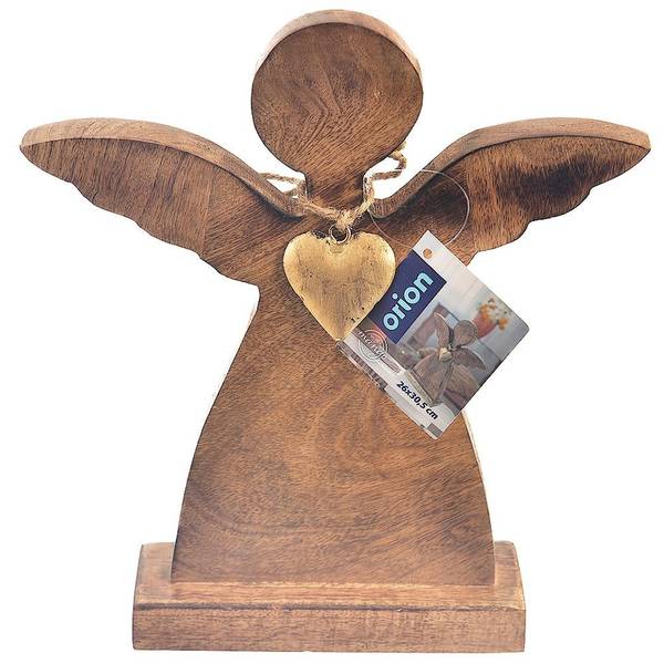 Engel Figur 351807 Braun - Massivholz - 7 x 30 x 27 cm