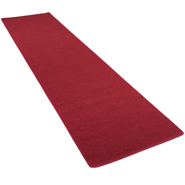 Velour Läufer Teppich Strong Rot - 100 x 300 cm