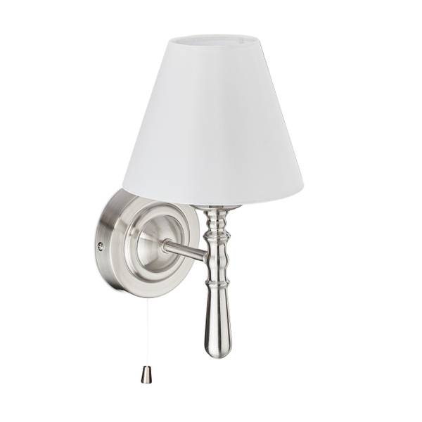 Wandlampe mit Schirm Silber - Weiß