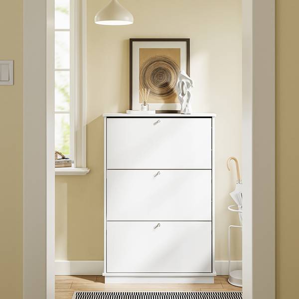 Schoenenkast FSR215-W wit - glas - 18 x 113 x 76 cm