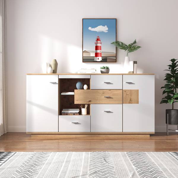 Sideboard M1647 Beige - Holzwerkstoff - 160 x 77 x 40 cm