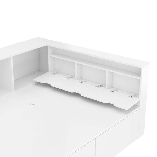 Jugendbett Levi Weiß - Holzwerkstoff - Massivholz - 118 x 66 x 213 cm