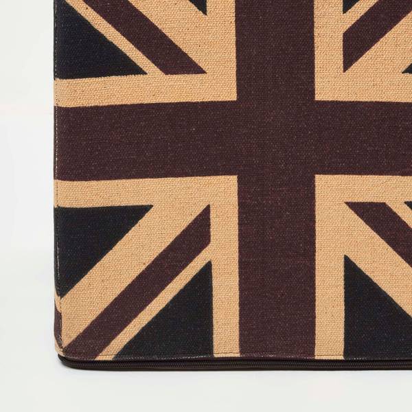 Designer Hocker Ottoman Union Jack Blau - Baumwollstoff - 36 x 38 x 36 cm