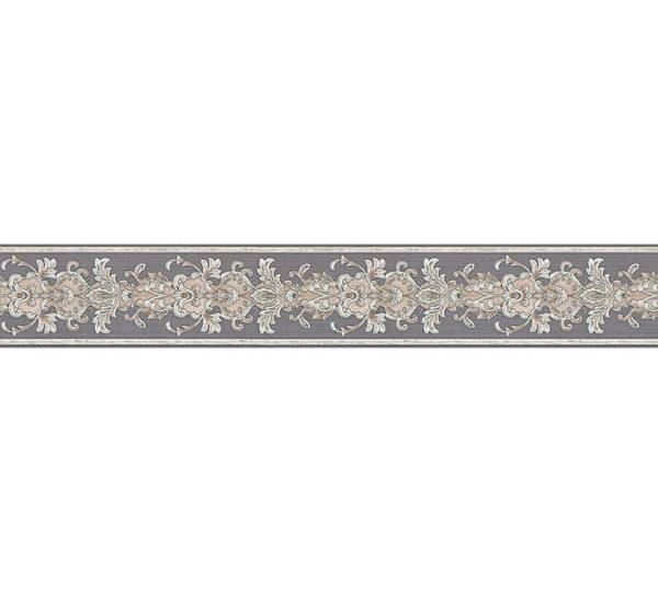 Bordüre 3834 Barock Optik Struktur Silber - Fleece - 10 x 500 x 1 cm