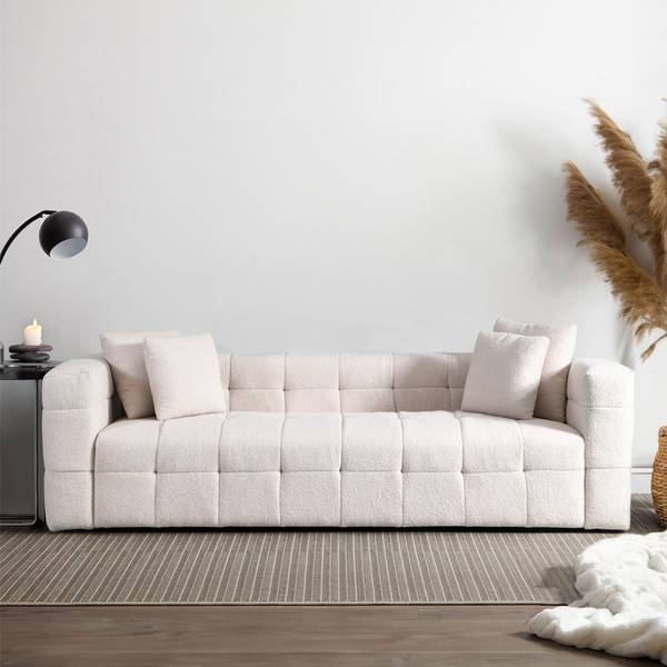 Teddysofa COMO Beige - Textil - 236 x 68 x 92 cm