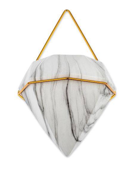 Wand Blumentopf-Set Semela Gold - Weiß