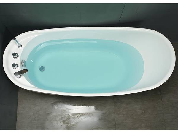 Baignoire îlot NATALIA Blanc - Fibres naturelles - 75 x 73 x 170 cm